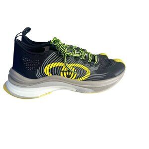 GUCCI Run Women's Silver Leather Sneakers size 38 black yellow Excellent cond.